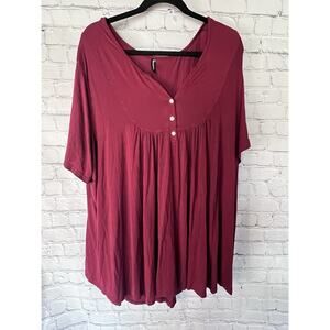 Allegrace Red Women’s Top Plus Size 4x